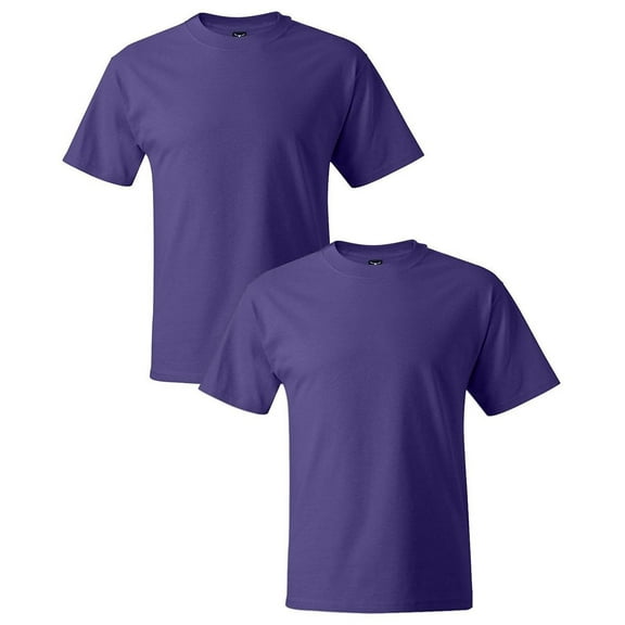 Hanes Preshrunk 100% Cotton 6.1oz. Beefy-T - Born To Be Worn T-Shirt (Pack of 2) 2 Purple