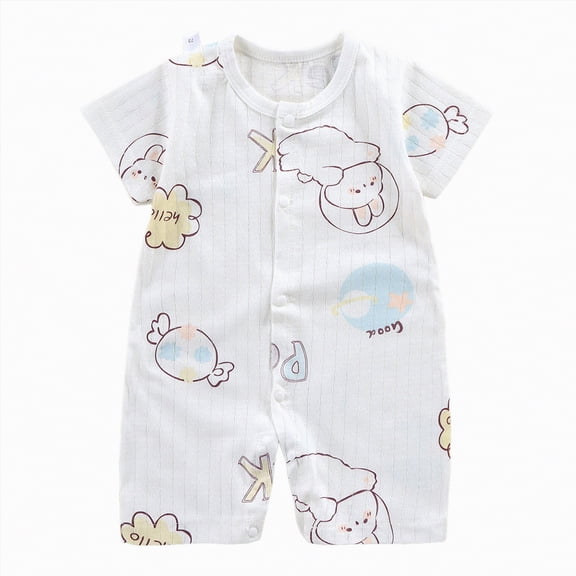 UAYOTSE Baby Short Sleeve Summer Romper Unisex Newborn Bodysuit Toddler Clothes,Sizes 6-12 Months