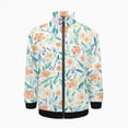 thumbnail image 2 of Peach Watercolor Floral Seamless Pattern Jacket Men's Street Cool Long Sleeves Coat Personality Tops Oversized Zipper Jackets Male Clothes, 2 of 7