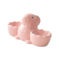 thumbnail image 4 of Huevera de cerámica con doble soporte para huevos de Pascua, bandeja para el desayuno. Rosa, 4 of 9