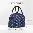 thumbnail image 2 of Fotbe Flower Blue Skull Pattern Lunch Bag, Insulated Lunch Box, Small Leakproof Cooler Food Lunch Containers Reusable High Capacity Lunch Tote Bags for Work, Travel, Outdoor, 2 of 6