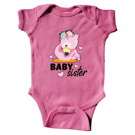 

Inktastic Cute Flamingo Baby Sister with Hearts Gift Baby Boy or Baby Girl Bodysuit
