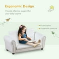 thumbnail image 3 of Qaba Kids Sofa Set with Footstool for Toddlers and Babies, White, 3 of 9