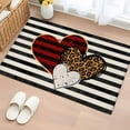 thumbnail image 2 of Valentine's Day Washable Area Rug&nbsp;2x3 ft Red Love Heart Leopard Print Black Stripes Soft Rectangle&nbsp;Rugs for Living Room, Non Slip Carpet for Bedroom&nbsp;Entryway Dining Room, 2 of 9