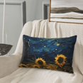thumbnail image 6 of Fotbe Oil Starry Sky Sunflower Pillow Cases - Envelope Closure - Luxury, Extra Soft, Cooling Pillow Covers - Wrinkle, Fade, Stain Resistant-20"x30", 6 of 8