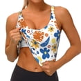 thumbnail image 4 of Xecao Flower for Sports Bra with Removable Pads, Crop Tank Top Design, Women's Longline Sports Bra - Non-Wired -, 4 of 9