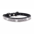 thumbnail image 2 of Mumup Rhinestone Dog Collars for Small Dogs, Pink Pu Leather Fancy Diamond Bling Cat Collar, Glitter Crystal Jeweled Girl Puppy Collars for Female Pet Dogs, 2 of 5