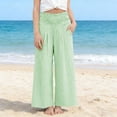 thumbnail image 5 of Grblisyd Girls Pants Size 10-12 Kids Striped Casual Elastic High Waist Cotton Linen Trousers with Pockets, 5 of 6