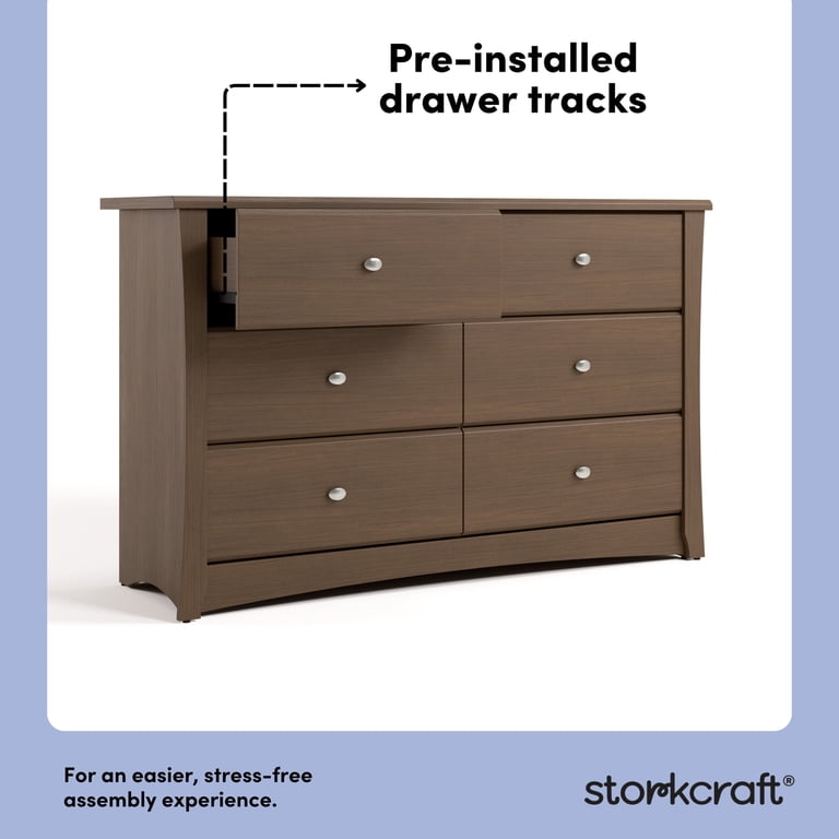 nursery dresser brown Atlas 3 Drawer Dresser with Change Topper Evolur