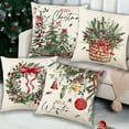 thumbnail image 5 of Fmbmuo Beige Christmas Throw Pillow Covers Winter Print 18x18 Inch Soft Decorations, Polyester Modern Set of 4 Removable Cover Pillow cases, for Christmas Holiday Decor, 5 of 5