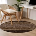 thumbnail image 4 of Leopard Zebra Print Round Area Rug 4Ft Washable Circle Rugs for Bedroom Dining Room, Vintage Animal Skin Striped Brown Non-Slip Carpet Floor Mats Indoor Outdoor Carpet Runner Aesthetic Home Decor, 4 of 8