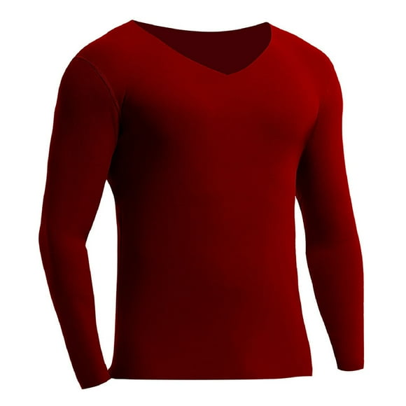 FhsagQ Pajamas Men Pajamas Sleepwear Mens Winter Thermal Underwear Seamless Piece with Thickened Autumnclothing in The Autumn to Wear The Foundation of The Bottom Cold Cotton Sweater Red L
