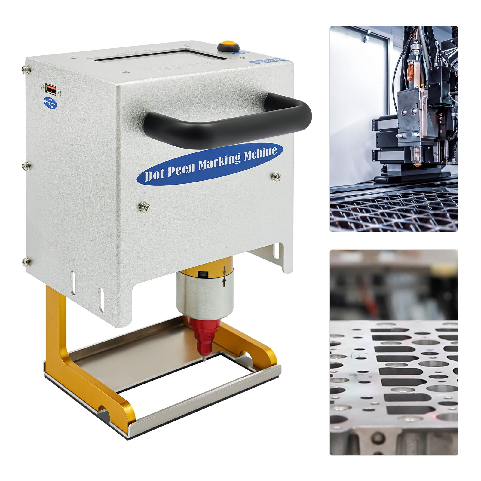 300W Portable Dot Peen Marking Machine Metal VIN Code Engraving Printer with Clear Touch Screen