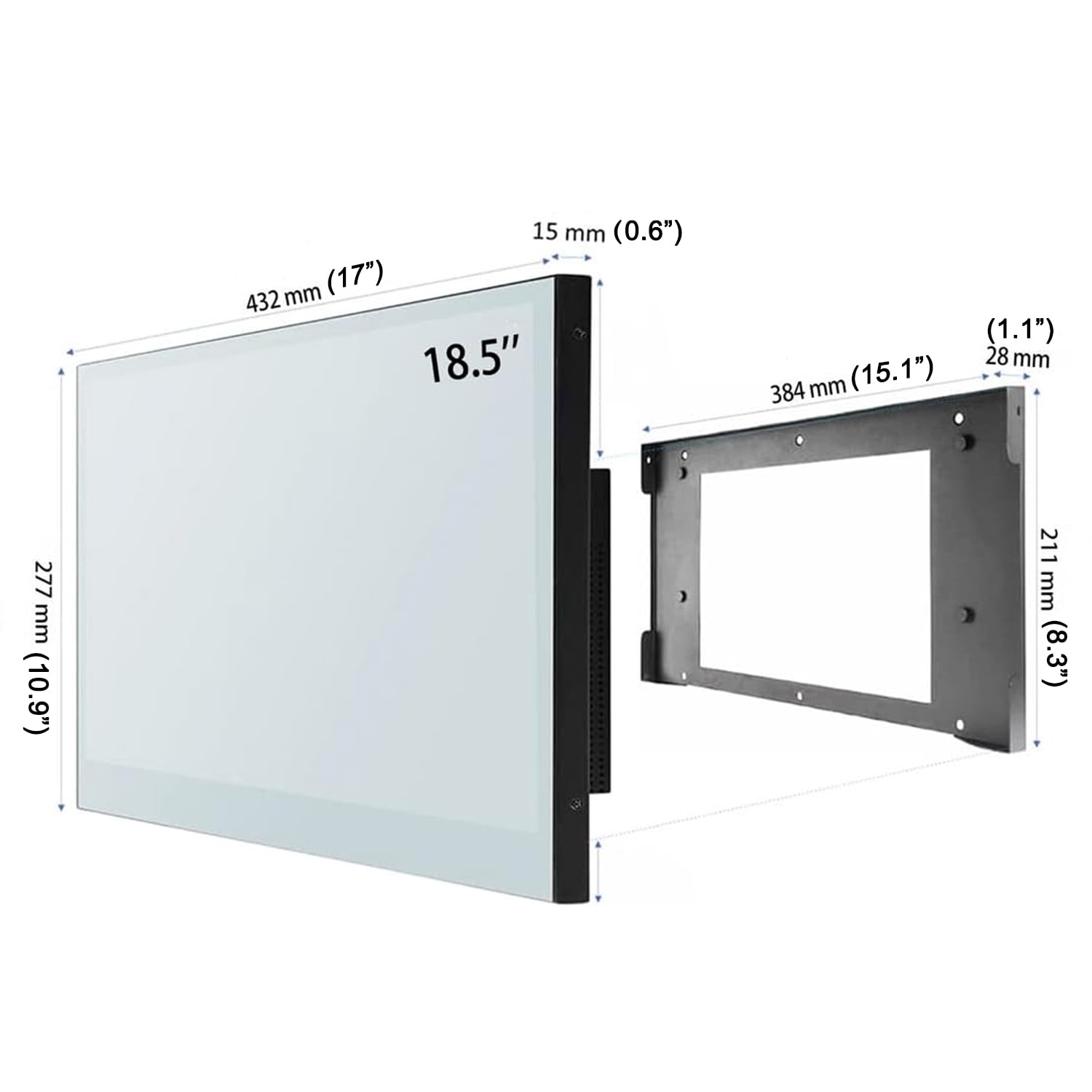Elecsung 19 inches Smart Mirror LED Small Bathroom TV Waterproof WiFi Bluetooth New DTV Vanishing