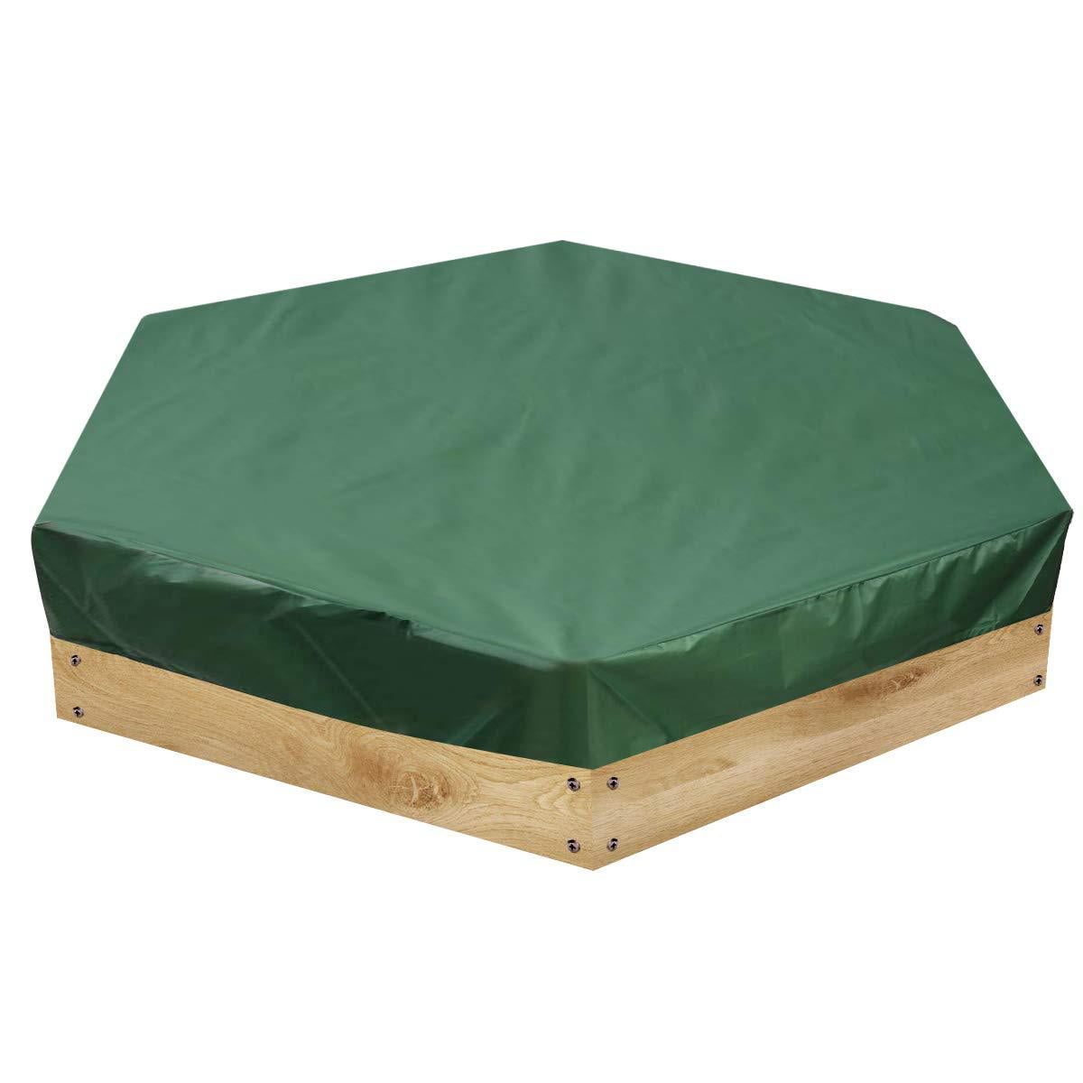 Hexagonal Sandpit Cover with Drawstring Waterproof Sandbox Cover for Garden 