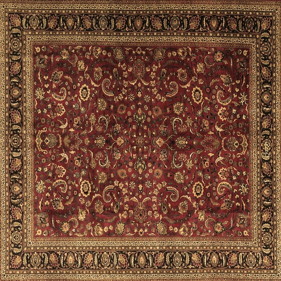 Ahgly Company Indoor Square Persian Brown Traditional Area Rugs, 3' Square