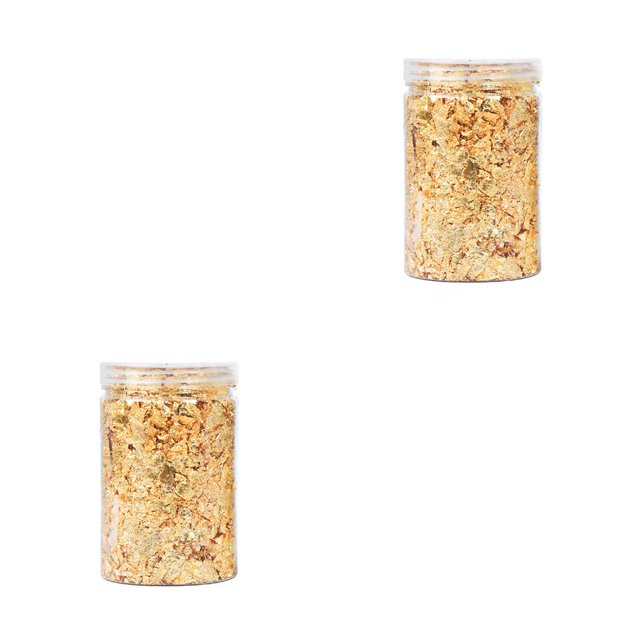 Advancent Decoración de lámina de oro 2g Artesanía Lentejuelas Brillos Pintura Postre Suministros Oro 2Conjunto