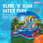 Banzai Slide N Soak Inflatable Outdoor Kids Splash Pool Water Park, Ages 5+