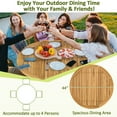 thumbnail image 6 of Gymax 5 PCS Patio Dining Set Round Acacia Wood Table 4 Wicker Armchairs Outdoor Garden, 6 of 10