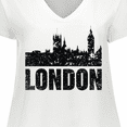 thumbnail image 4 of Inktastic London England City Skyline with Grunge Women's Plus Size V-Neck T-Shirt, 4 of 5