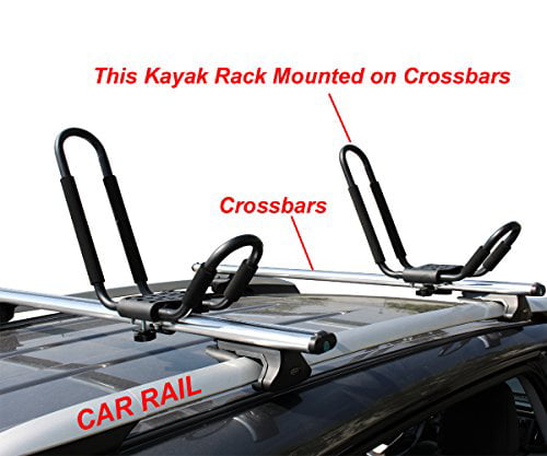 1 Pair Heavy Duty Roof J-Bar Rack Kayak Boat Canoe Car SUV Top Mount Carrier US 