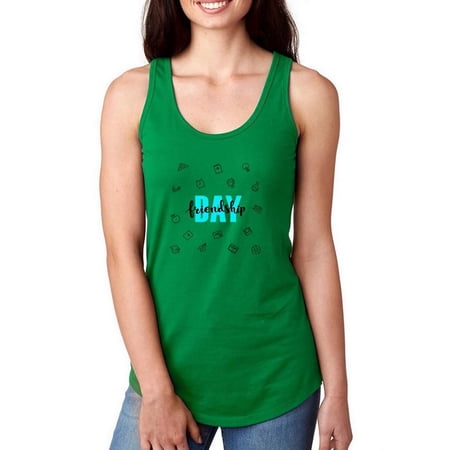 Friendship Day Aqua Bold Text Racerback Tank Women -Image by Shutterstock Female Large