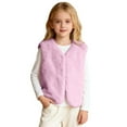 thumbnail image 2 of Letdown Kids Girls Plush - Vest Winter Padded Open Front Sherpa Sleeveless Outerwear Toddler Thick Fuzzy Warm Jackets (Light Purple,3-4 Years), 2 of 5