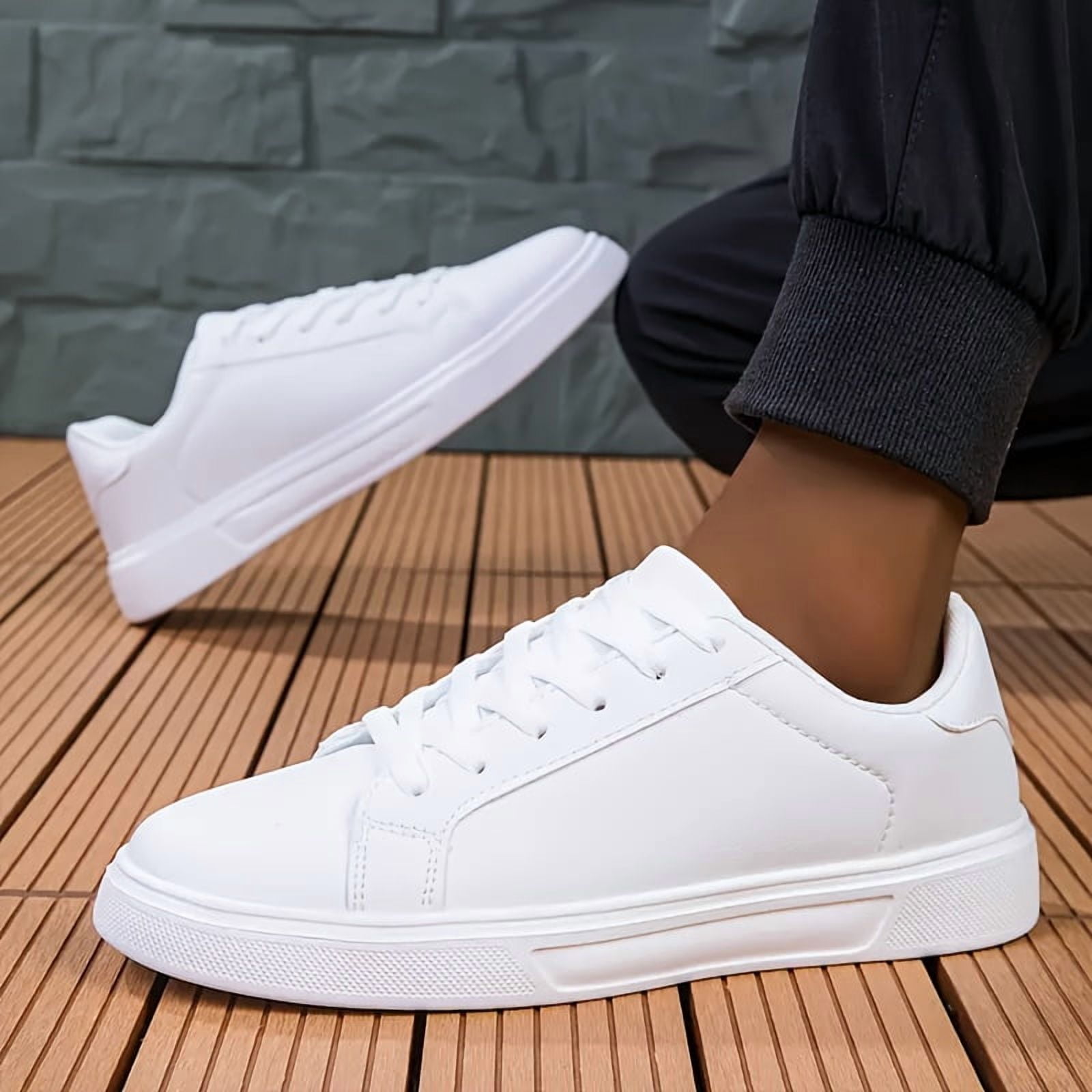Men'S Low-Top Sneakers - Minimalist - Lace-Up Closure, Cushioned EVA Sole & Breathable Fabric Lining - All-Season Gym, Running