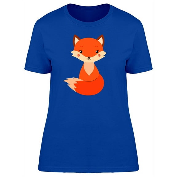 Smartprints Womens Graphic Tee - Lovely Fox Cute Cartoon - Regular Fit 100% Cotton