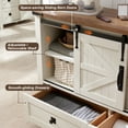 thumbnail image 5 of OKD Farmhouse Dresser, 4 Drawer Rustic Wood Chests Organizers with Storage, Antique White, 5 of 6