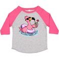 thumbnail image 3 of Inktastic Flamingo with Sunglasses Pool Float and Drink Boys or Girls Toddler T-Shirt, 3 of 5