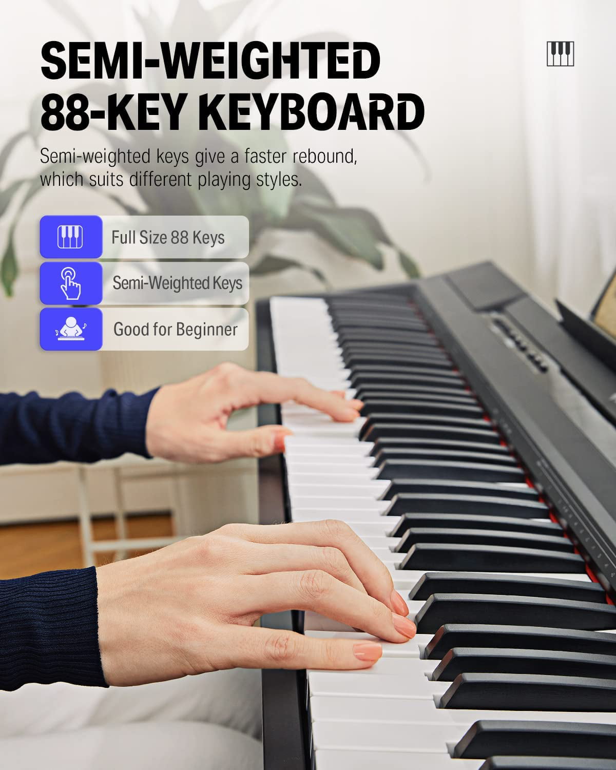 Donner DEP-20 Beginner Digital Piano 88 Key Full Size Weighted Keyboar –  Ushopsound