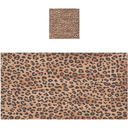 Hotbar Leopard Print Bath Towels Soft Absorbent Bath Towels Cotton Quick Dry Bath Towel Set of 2 for Home Hotel Bathroom Spa