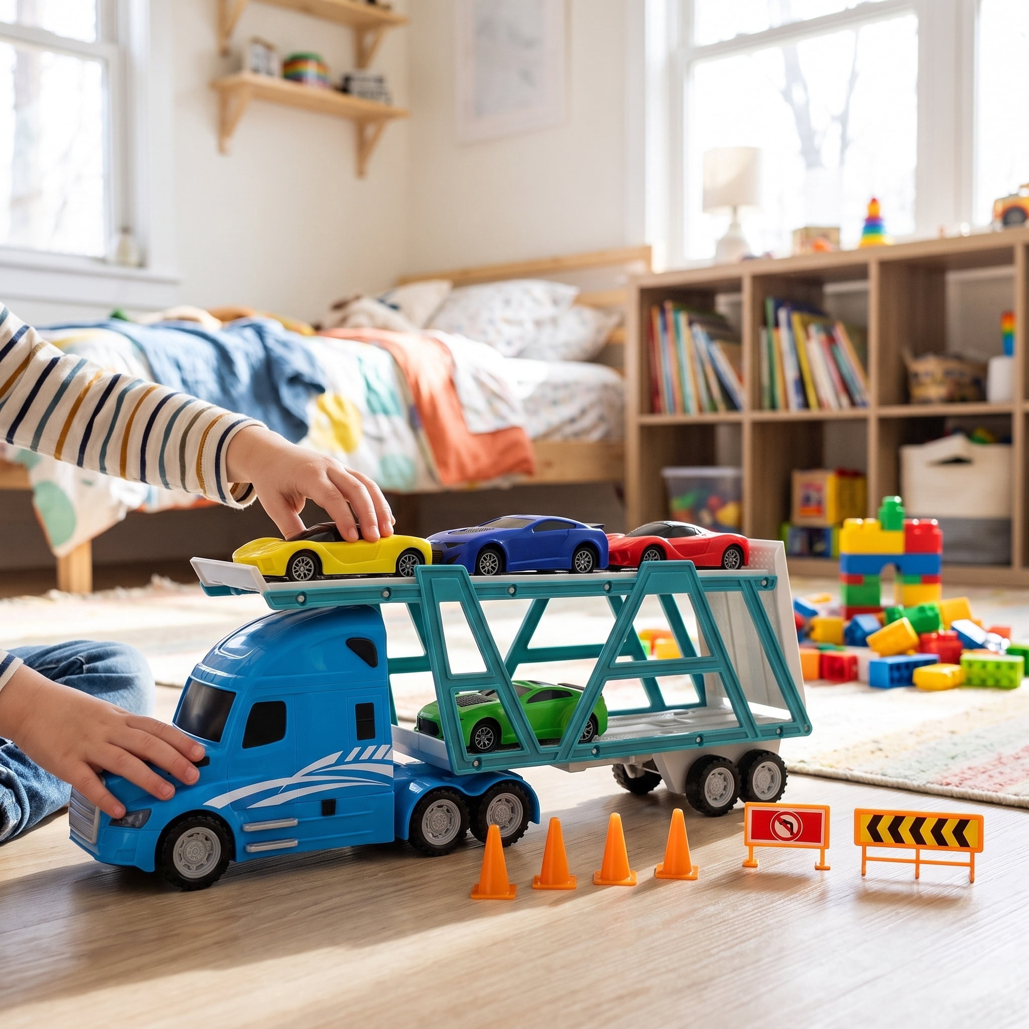 Adventure Force Mega Transporter Vehicle Play Set, 12 Pieces