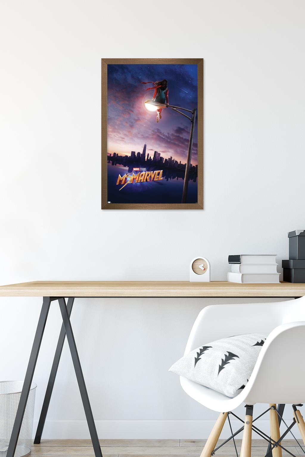 Marvel Ms. Marvel - Teaser One Sheet Wall Poster, 14.725" x 22.375" Framed