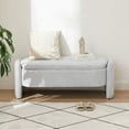 thumbnail image 3 of Kossmai Oval Lamb Fleece Fabric Storage Bench 47.24"L, 3 of 5