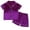 Purple, variant on Baby Girls Boys Silk Pajamas Set Solid Long Sleeve Button Down Shirts Tops and Pants Infant Satin Pj Sets