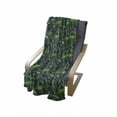thumbnail image 4 of Leaves Soft Flannel Fleece Throw Blanket, Entangled Arrangement of Tropical Plant Species Fuzzy Veiny Leaves, Cozy Plush for Indoor and Outdoor Use, 70" x 90", Pale Green Navy Blue, by Ambesonne, 4 of 6