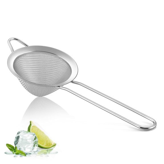 Cocktail Strainer Stainless Steel Fine Mesh Sieve Professional Bar Tool Conical Coffee Strainers with Long Handle