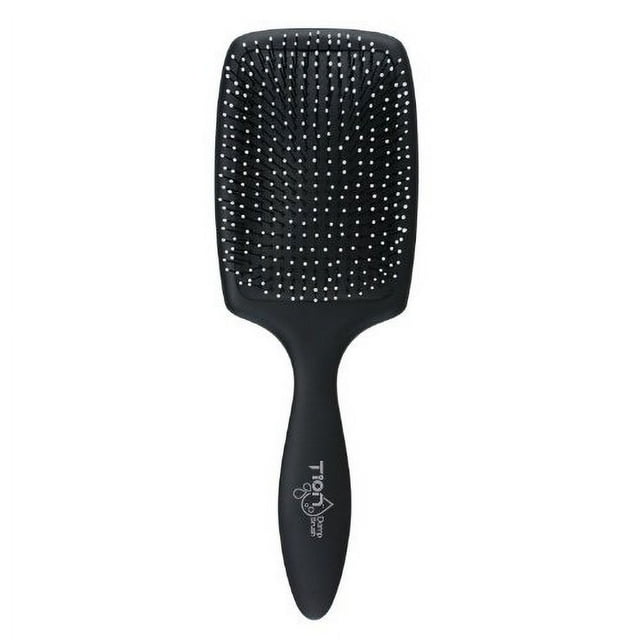 Tion Detanger cepillo de pelo húmedo para cabello húmedo y seco | Las puntas de bola con infusión de iones negativos se deslizan a través de enredos con facilidad para todo tipo de cabello - Negro