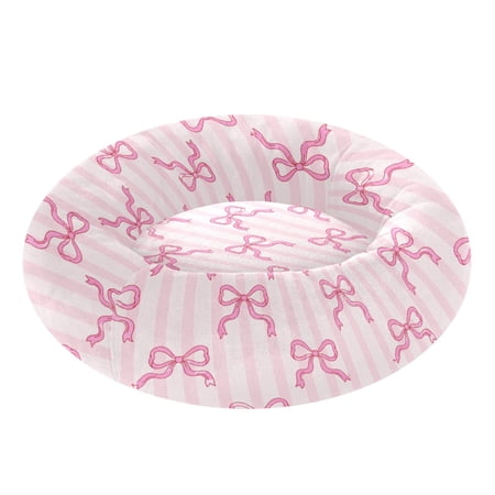 Pet Bed Pet Mat Cozy Removable & Washable Comfort For Cats And Dogs Romantic Bow Striped Pattern