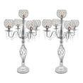 thumbnail image 4 of 26.8" Tall Crystal Candelabra Centerpieces for Tables,5 Arm Bowl Candle Holders Candlestick Holders,with Glass Crystal Decor, for Wedding Christmas Dinner Party Events (Silver 2Pcs ), 4 of 12
