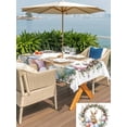 thumbnail image 6 of 60x84 Inch Outdoor Tablecloth with Umbrella Hole Zipper Rectangle Bunny Easter Rectangular Tablecloths Outside Waterproof Spring Floral Botanical Wreath Eggs Patio Table Cloth Cover for Picnic Party, 6 of 8