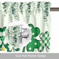 thumbnail image 6 of Green Clovers Eucalyptus Leaf St. Patrick's Day Valances for Windows,Kitchen Valance Rod Pocket Short Curtain, Watercolor Shamrock Valance Curtain Window Valances for Bedroom Living Room 60x18in, 6 of 9