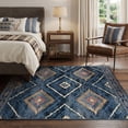 thumbnail image 2 of KoshiMe 4'x6' Area Rugs for Living Room, Machine Washable Rugs Non-Slip, Low Pile Soft Print Pattern Western Rug for Bedroom, Dining Room, Office, Dark Blue, 2 of 9