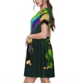 thumbnail image 2 of Disketp St. Patrick's Day4 para Vestido de Manga Corta para Mujeres, Vestidos de Verano para Mujeres, Casual y Holgado para la Playa, 2 of 6