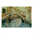 thumbnail image 2 of Venice Cutting Board, Bridge and Traditional Gondola Canals of Famous Touristic City, Decorative Tempered Glass Cutting and Serving Board, Large Size, Bluegrey Orange, by Ambesonne, 2 of 5
