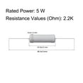 thumbnail image 3 of Uxcell 2.2K Ohm 5W ±5% Tolerance Axile Lead Metal Oxide Film Resistor 50 Count, 3 of 6