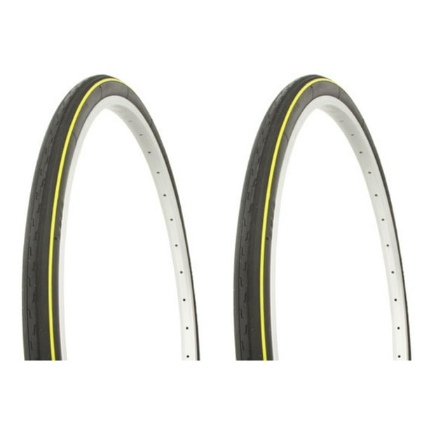 Tire set. 2 Tires. Two Tires Duro 26" x 1 3/8" Black/Yellow Side Line