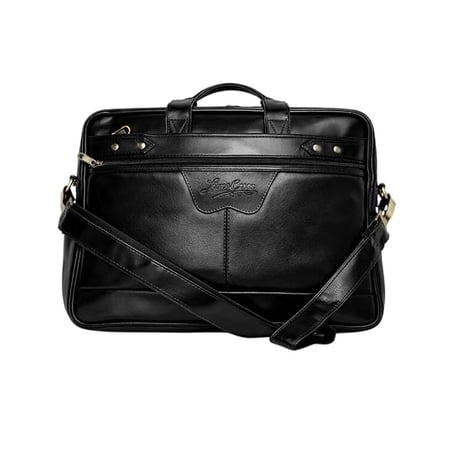 HANDMADE Vegan Leather Laptop Messenger BagI Padded Laptop Compartment I Carry Handles with Adjustable Strap I Fits Upto 15.6 Inch Laptop/MacBook I Padded Laptop Compartment